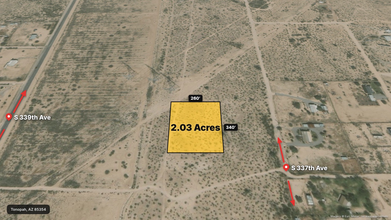 2.03 acres between 339th & 337th Ave, Tonopah